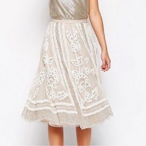 Needle & Thread Sequin and Beaded “Ribbon” Skirt